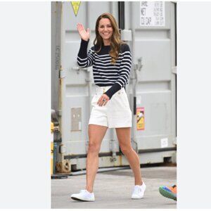 BNWT Holland Cooper Oyster Linen Tailored Shorts ASO Kate Middleton